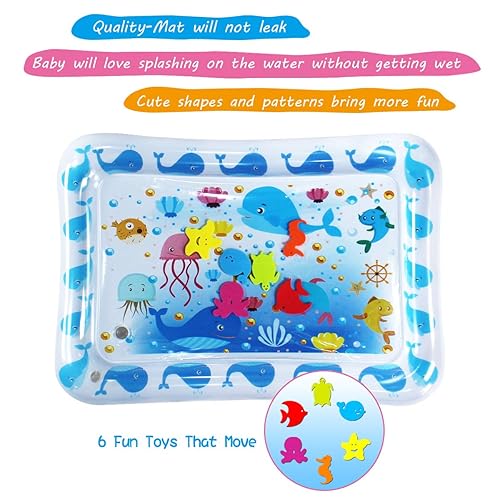 Miniatura 10 de Tapete de juego de agua para bebé, juguetes infantiles de Navidad, tapete de juego inflable para bebés, juguetes para bebés, divertido centro de