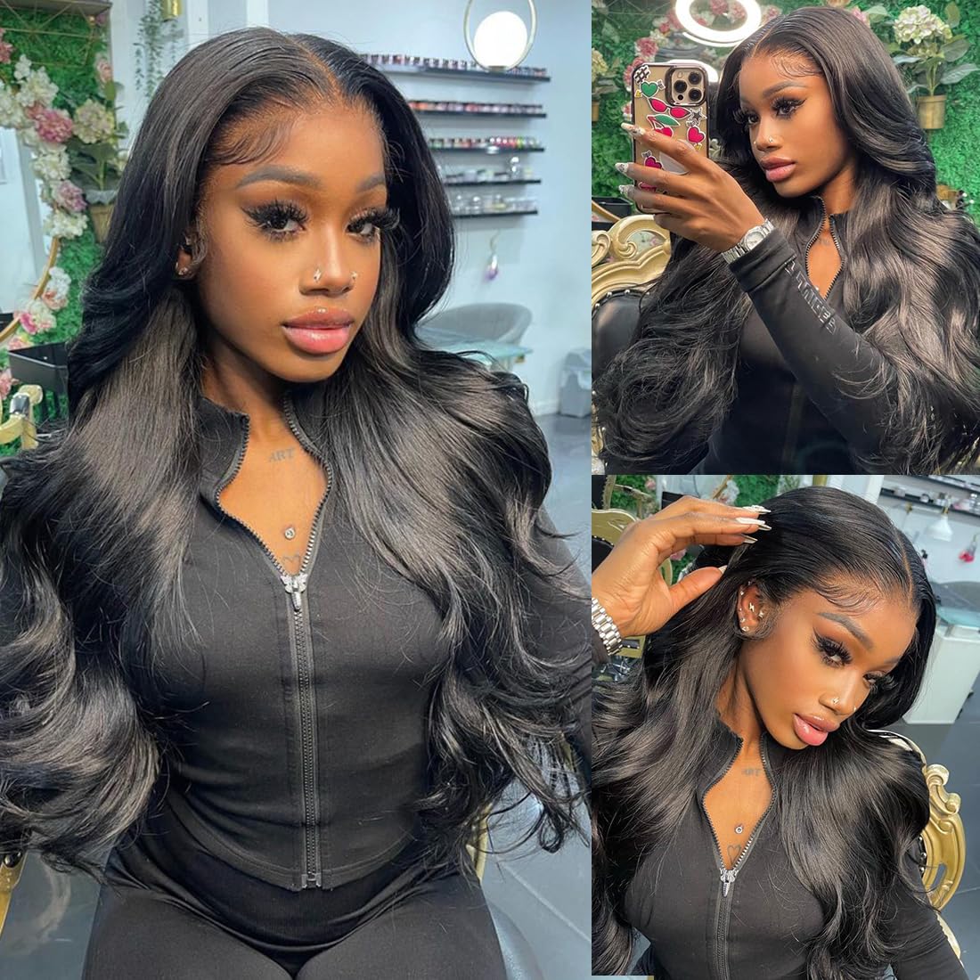 28 Inch Human Hair Lace Front Wig 180 Density Body Wave Glueless Amazon.com : 28 Inch Full Lace Front Wigs Human Hair Body  main image 3