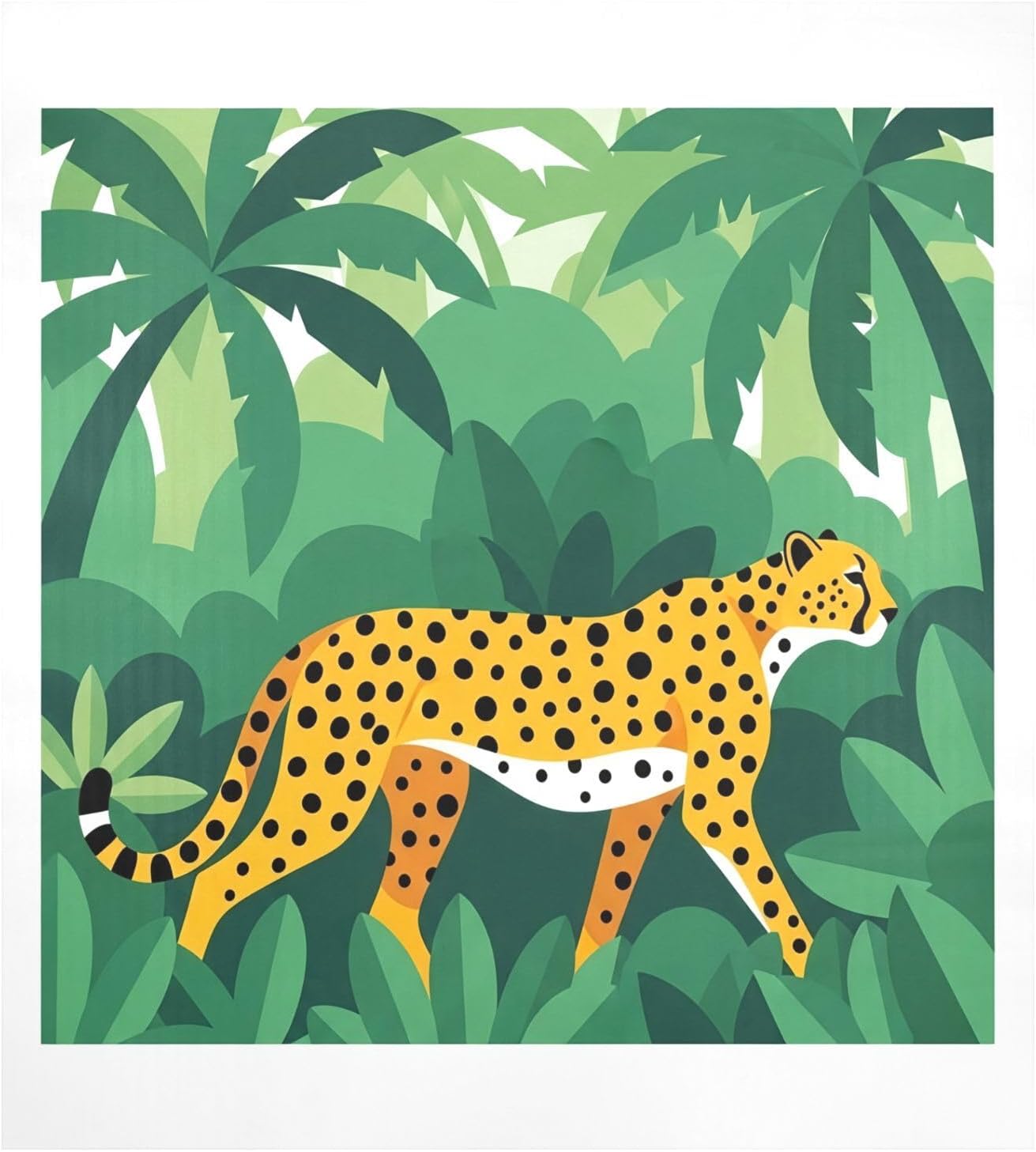 Magnetic Decorative Cover 23x26in,Leopard Palm Washable PVC Metal Furniture Sticker, Refrigerator Dishwasher Washing Machine Magnetic Decor Cover
