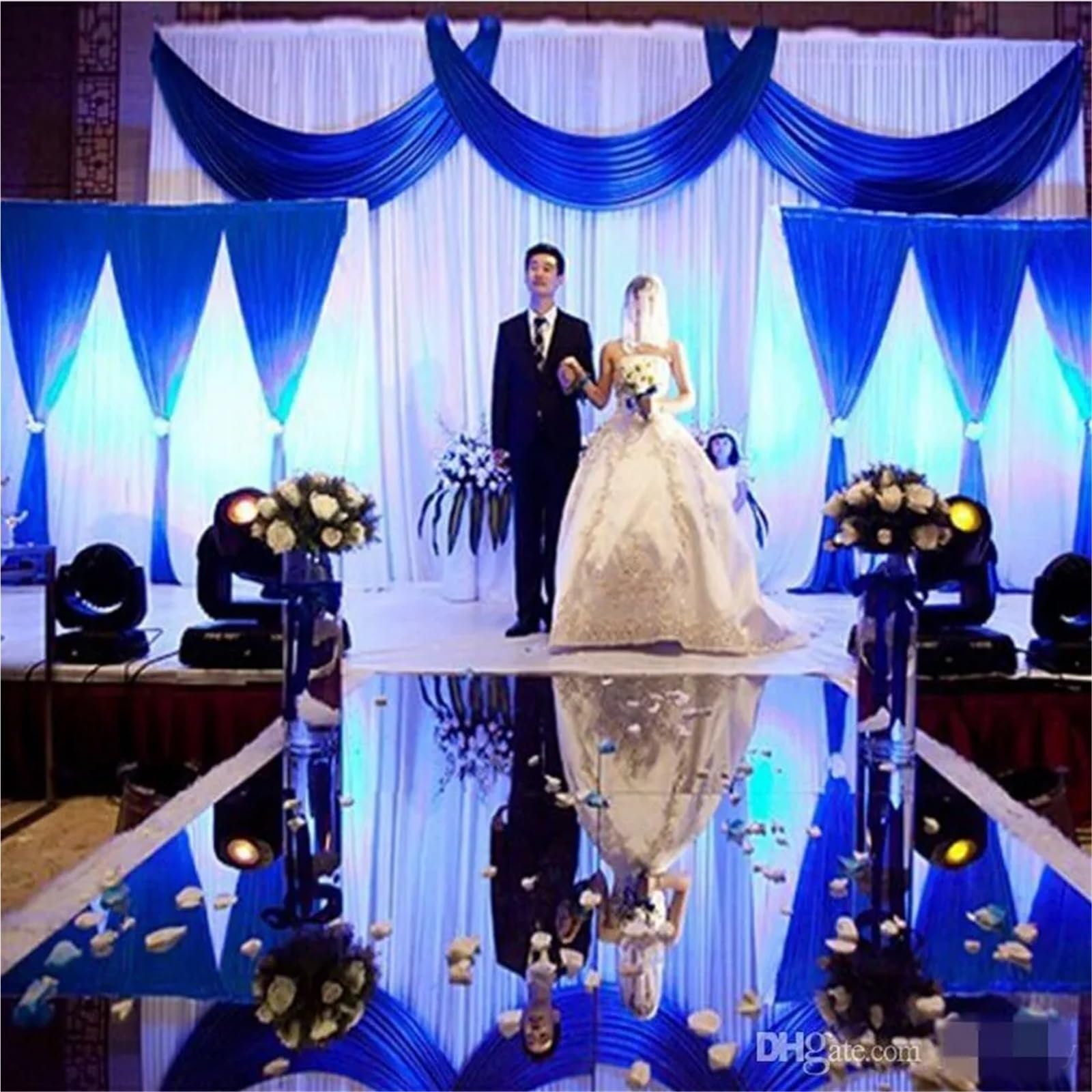 Hochzeitsteppich Spiegelteppich-Gangläufer mit Gold und Silber for Hochzeitsbevorzugungen Partydekoration(Gold,2m)