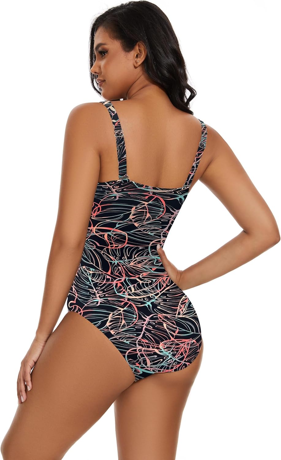 Aqua Regina Plus Size Swimsuit for Women One Piece Bathing Suit Ruched Tummy Control Adjustable Swimwear - Image 3