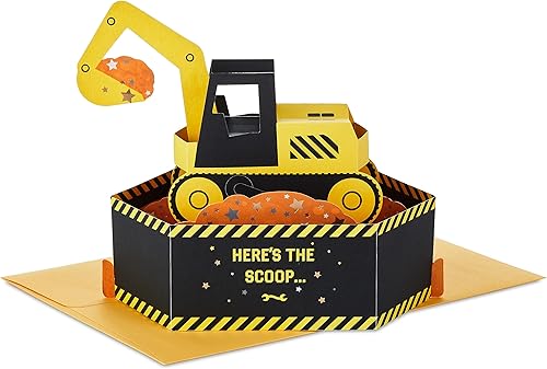 Hallmark Paper Wonder - Tarjeta de cumpleaños desplegable para niños (excavadora de construcción) disponible en Yaxa Venezuela