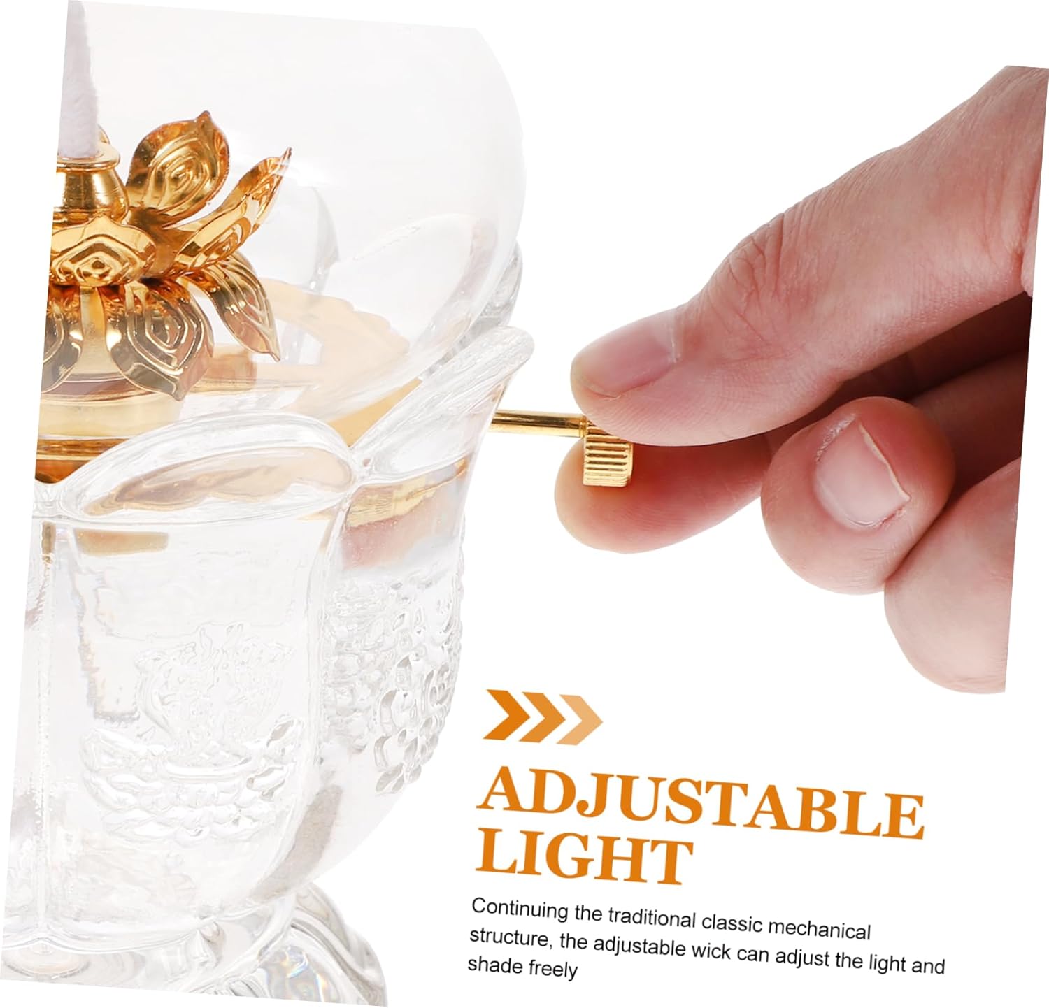 1PC Desktop Oil Light Windproof Buddha Temple Butter Lamp Smokeless Practical Oil Lamp for Home Office and Temple Decoration Classic Buddhist Design