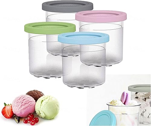 Creami Deluxe Pints, for Extra Bowl for Ninja Creamy, Pint Ice Cream Containers Airtight,Reusable for NC301 NC300 NC299AM Series Ice Cream Maker