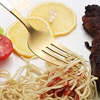 Vista 5 de Juego de Cubiertos de Plata de Oro Blanco Mate, Juego de Cubiertos Modernos de Acero Inoxidable de 30 Piezas, Juego de Cubiertos Cepillados Servicio