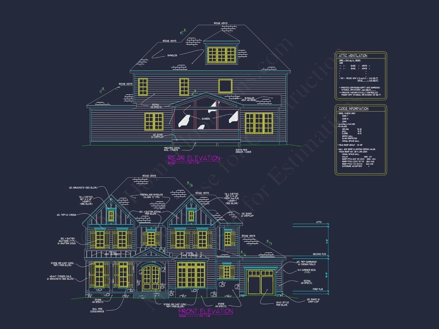 15-1168 HOUSE PLAN - Custom Colonial House Plan with CAD Designs and Blueprints