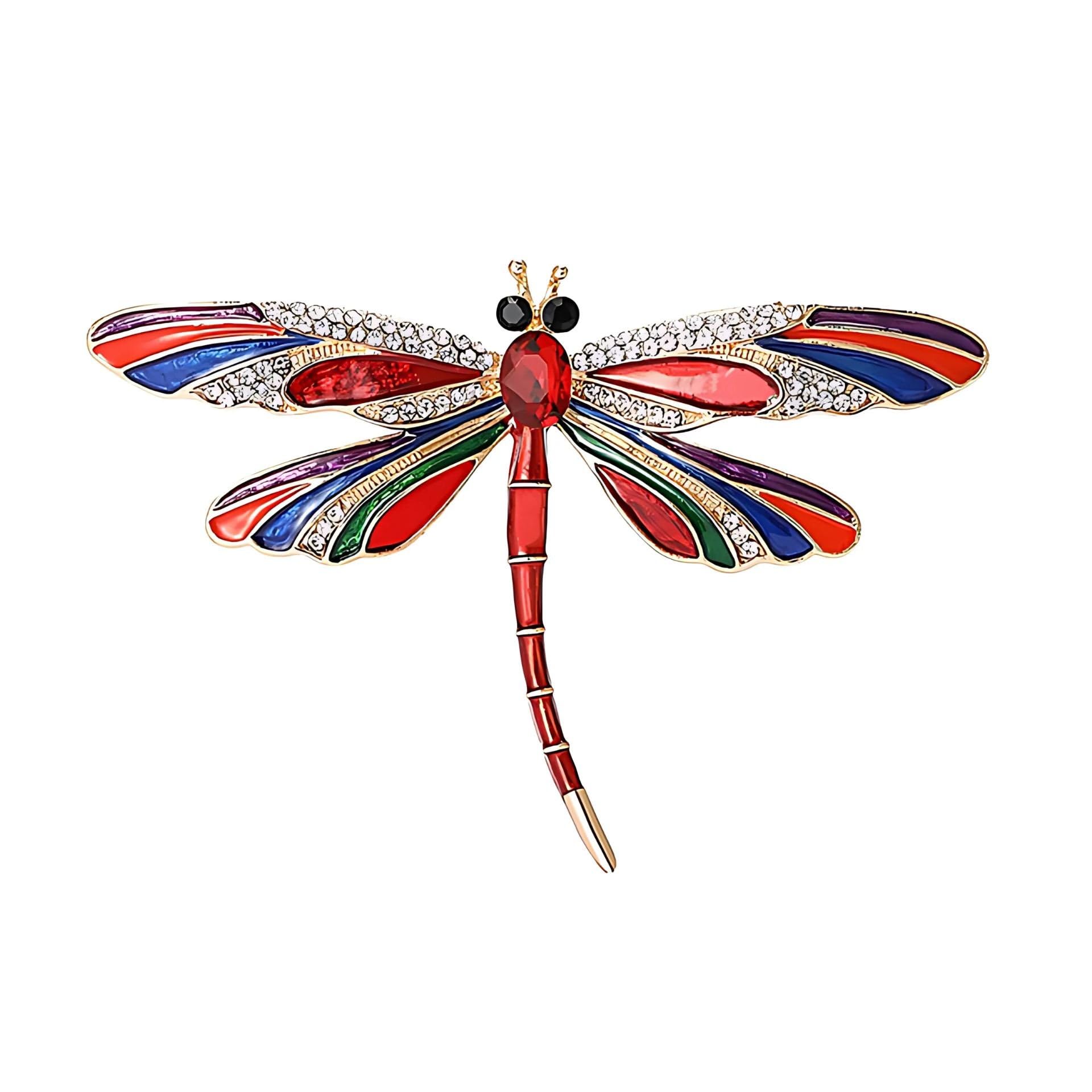 via mazzini Crystal Studded Ruby Red Wings Dragonfly Brooch Cum Saree Pin For Women (Brooch0637) 1 Pc-picture-42