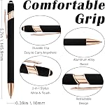 Stylos personnalisé en vrac, Stylo personnalisé avec nom/logo sur les deux côtés Cadeaux, encre noire gravé Ballpoint avec style, idéal pour les affaires, anniversaire, fête, mariage, école, matériel métallique