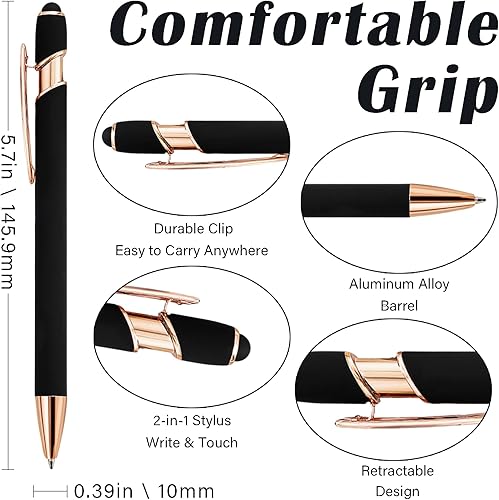 Miniatura 5 de Bolígrafos personalizados a granel, bolígrafos personalizados con nombrelogotipo en ambos lados, bolígrafo grabado de tinta negra con lápiz