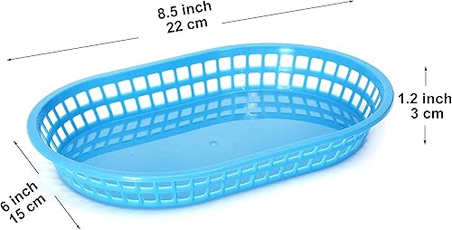 Miniatura 2 de Youngever Paquete de 15 cestas de plástico para comida rápida, cestas de aperitivos en 5 colores surtidos (forma rectangular) para palomitas de