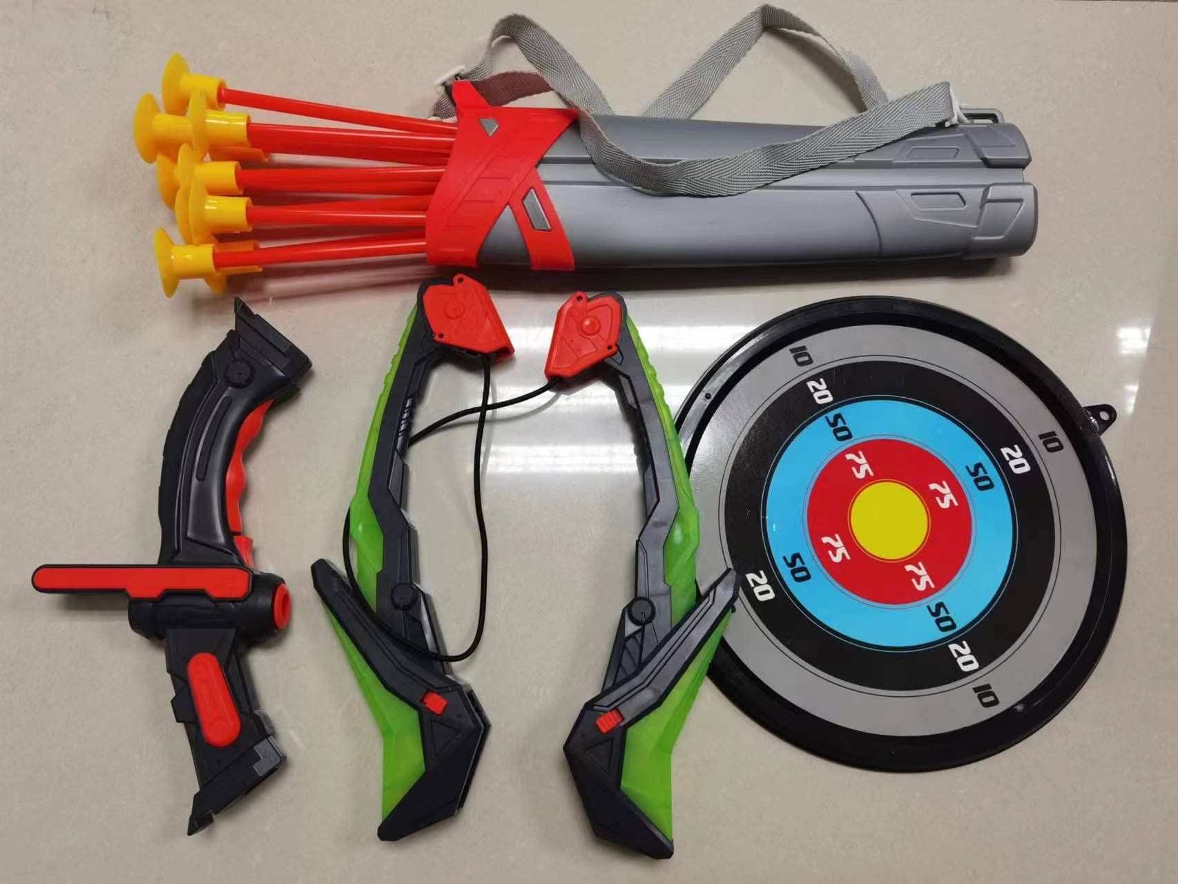 BigdreamDetachable Kids Bow and Arrow Toy, LED Light Up Archery Toys with Suction Cups Arrows, Outdoor Indoor Shooting Games Toys for 3 4 5 6 7 8 9 10 11 12 Year Old Boys Grils Birthday Gifts
