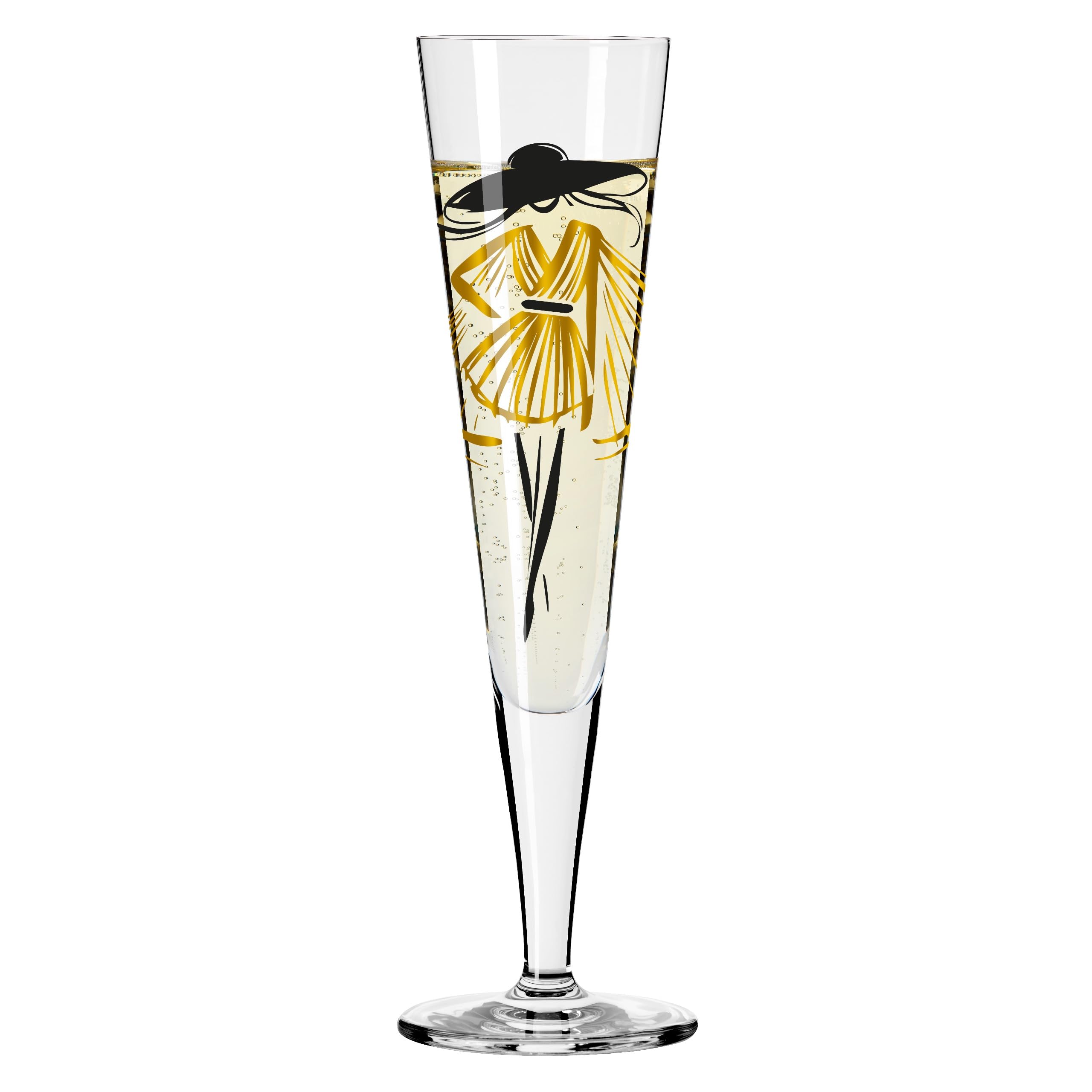RITZENHOFF 8114003 Fashion Flûte à champagne 200 ml avec motif femme avec chapeau – Fabriqué en Allemagne