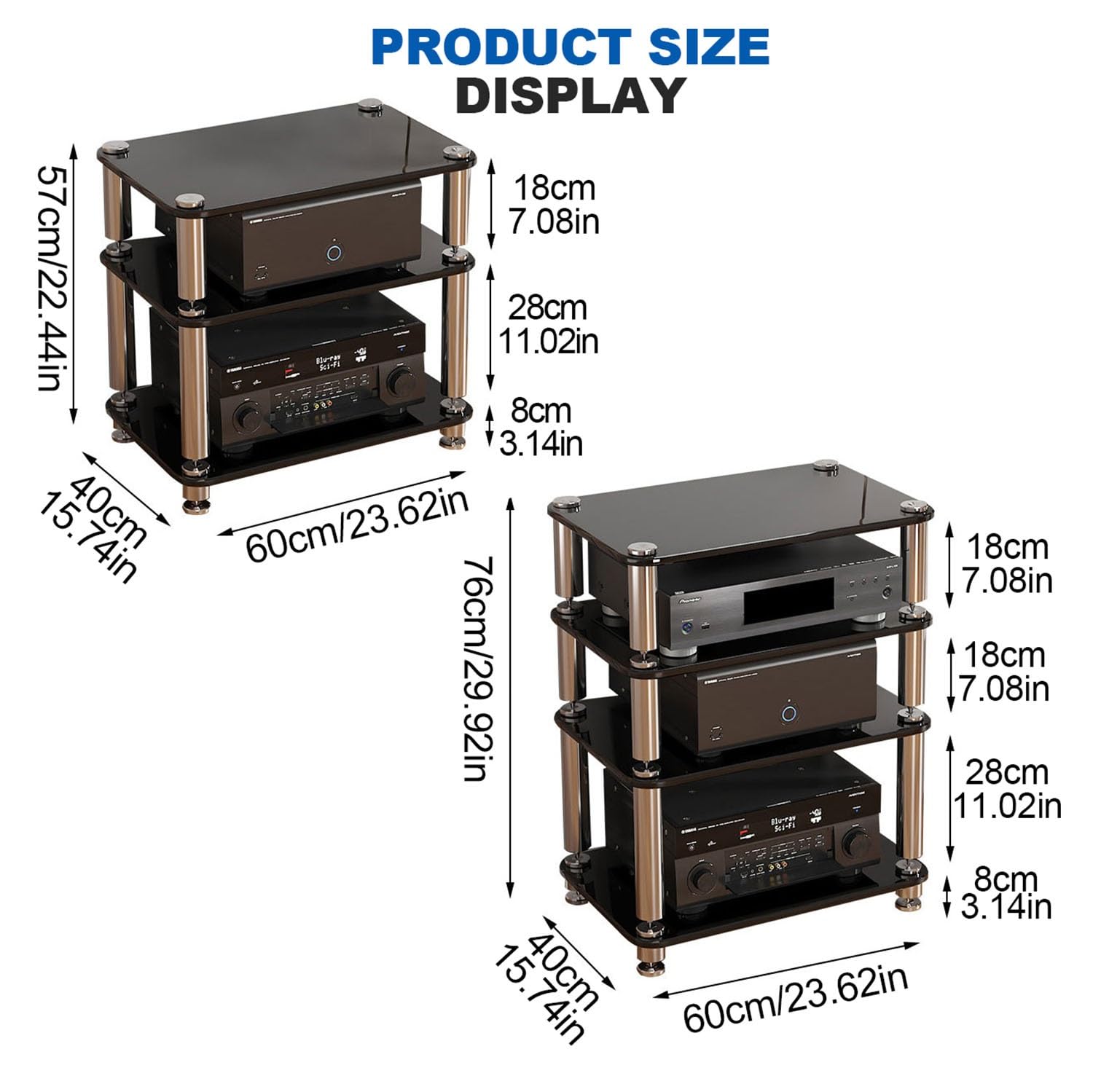Mobile porta TV multifunzionale, moderno ripiano per videogiochi e mobiletto per CD/DVD, facile da montare, angolare, ideale per soggiorno, home theater e studio di registrazione (bianco, 60x40x5 cm