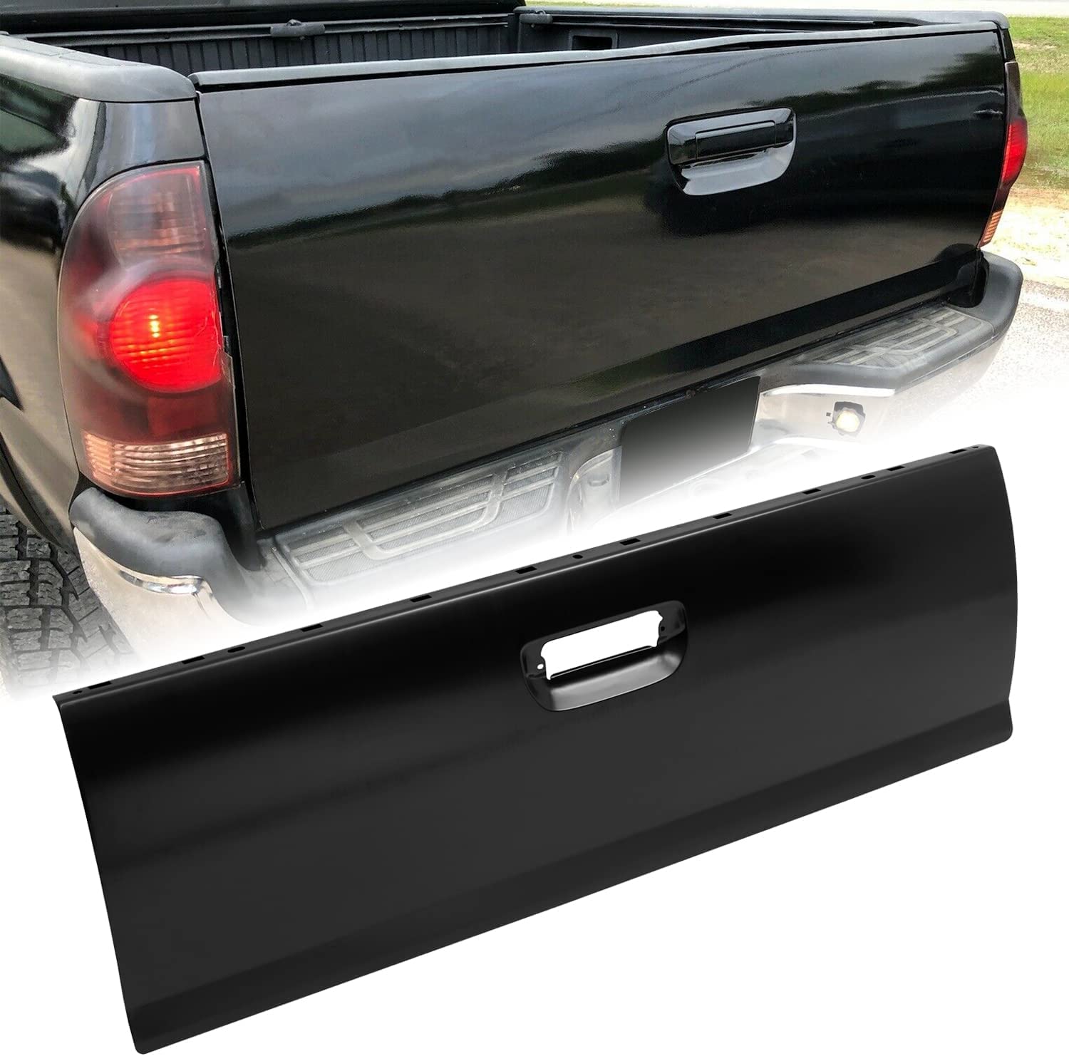 KUAFU Tailgate Shell Compatible with 2005-2015 Toyota Tacoma Truck Replacement for TO1910100 Steel Electrophoresis&Powder Coated Painted Black Tail gate