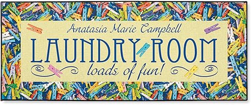 Miniatura 1 de Lillian Vernon Pinzas de ropa personalizadas de doble ancho para la ropa, grande de 23 x 57 pulgadas, parte trasera de goma antideslizante, tapete