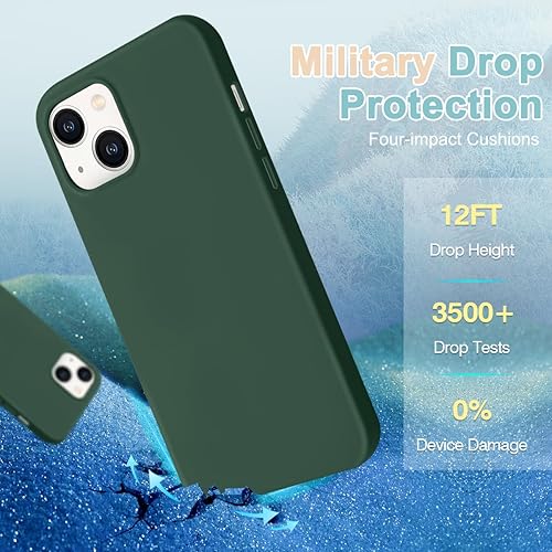 Miniatura 5 de Fingic Funda para iPhone 13 5 en 1 con 1 protector de pantalla + 1 protector de lente de cámara Cojín de forro de microfibra de silicona líquida