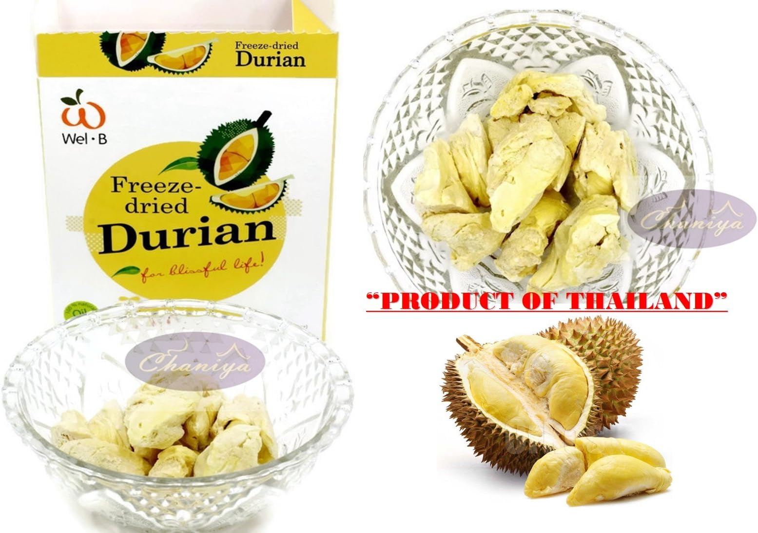 Crispy freeze dried fruit Durian Healthy Snack 100% All Natural Oil-Free 30g. (1.06 Oz)