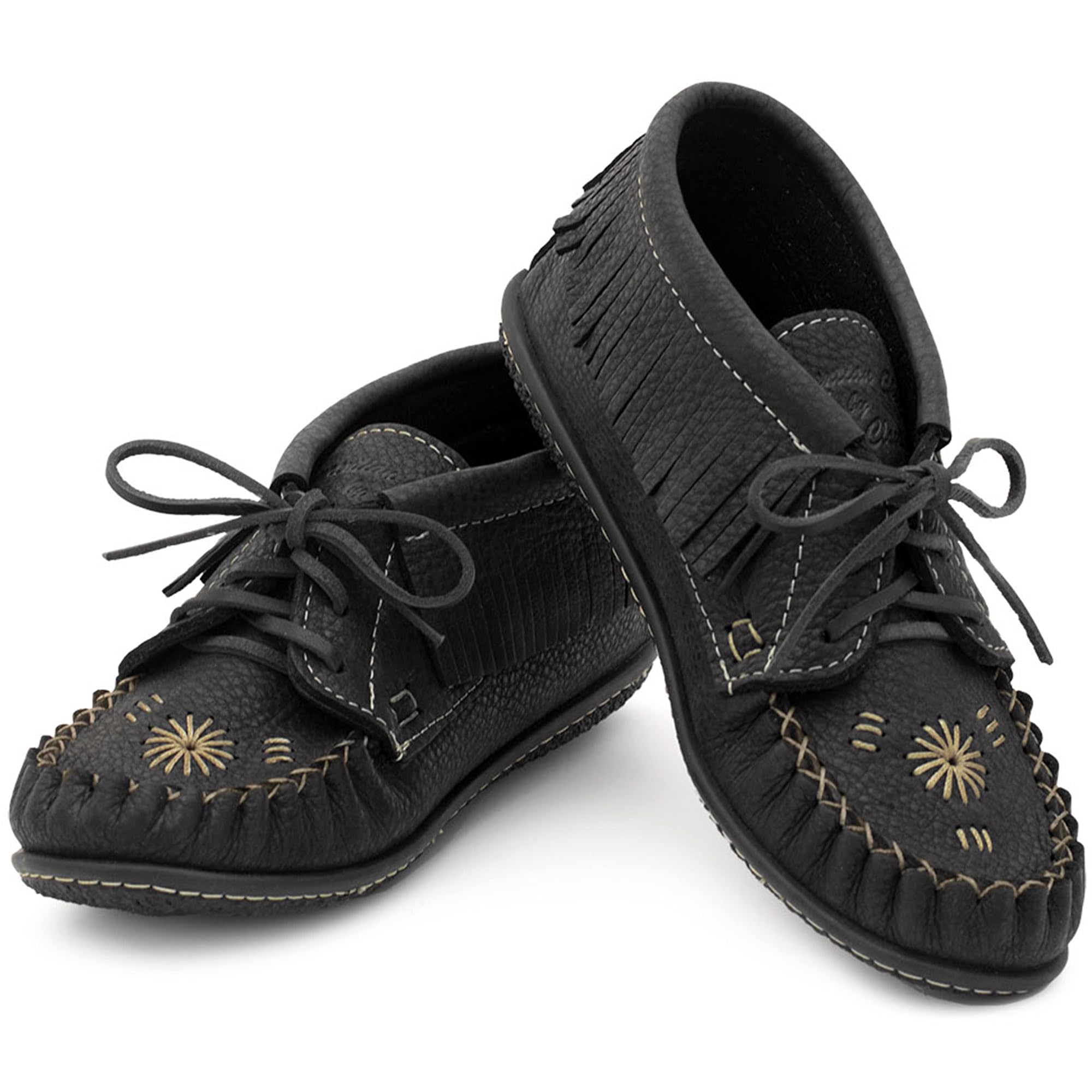 Laurentian Chief Moccasins Women Ankle Boot Stylish Ankle Boots with Inca Embroidery Comfortable Insole Durable Rubber Sole Made