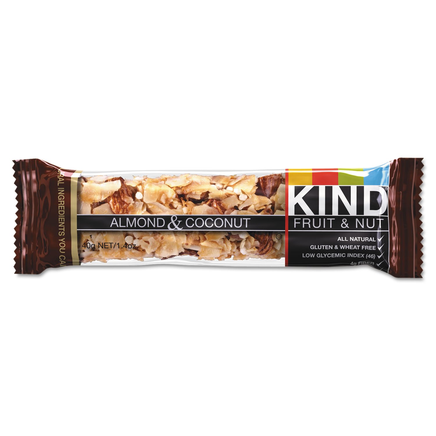 KIND 17828 Fruit and Nut Bars, Almond and Coconut, 1.4 oz, 12/Box