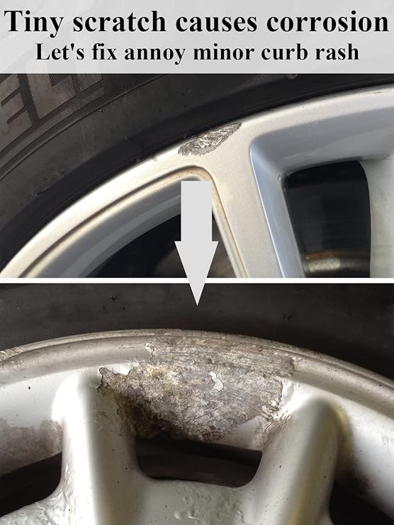 SYOAUTO Silver Rim Touch Up Paint Rim Scratch Repair Pen Wheel Touch Up Paint Car Rim Paint Pen Universal Color Silver Wheel Paint (Silver)