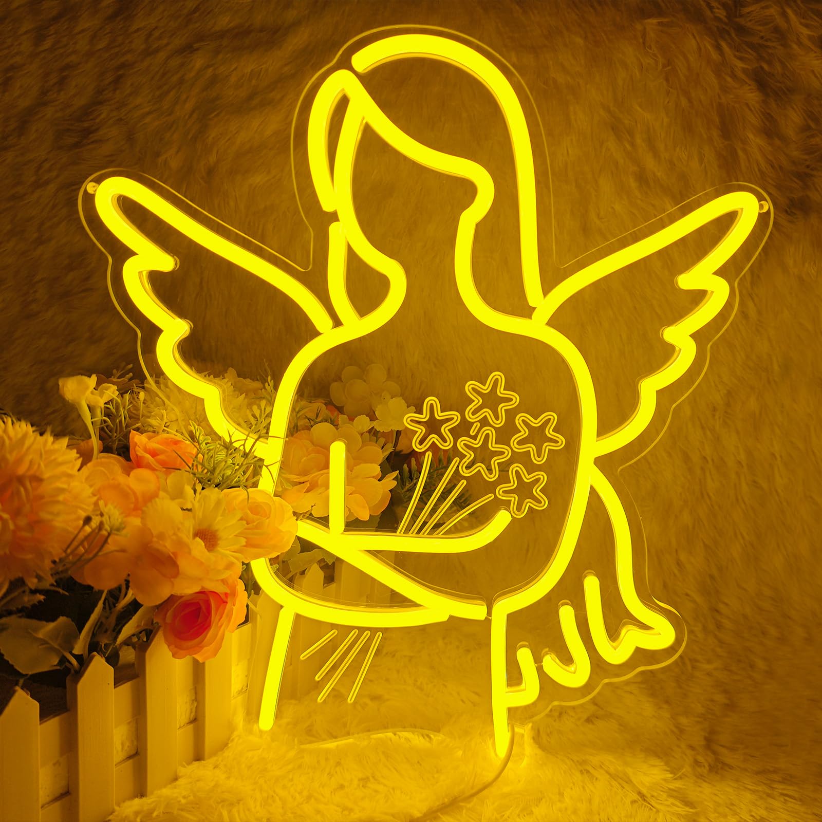 Regalo di pensionamento per donna, angelo al neon per decorazioni per feste di pensionamento, regali per pensionamento, regali per colleghi e amici, regalo per la prima volta della nonna per la festa