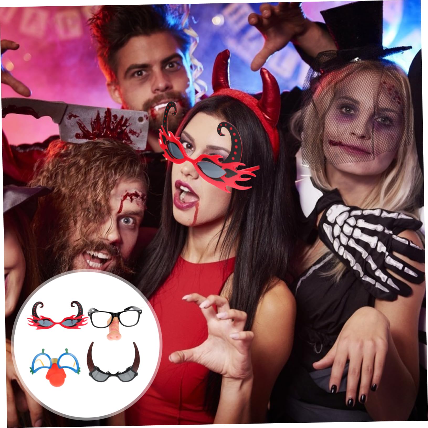 SOIMISS 12piezas Gafas De Fiesta Divertidas De Halloween Material Resistente Livianas y Cómodas Accesorios Para Eventos y Celebraciones Para Adultos