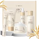 LAIKOU Skin Care Set&comma; Korean Skin Care with Rice Cleanser&comma; Toner&comma; Serum&comma; Eye Serum&comma; Moisturizing Cream 5pcs for Women Teen Girls Mom Daughter Mother&apos;s Day Birthday Christmas Lover Korean Beauty
