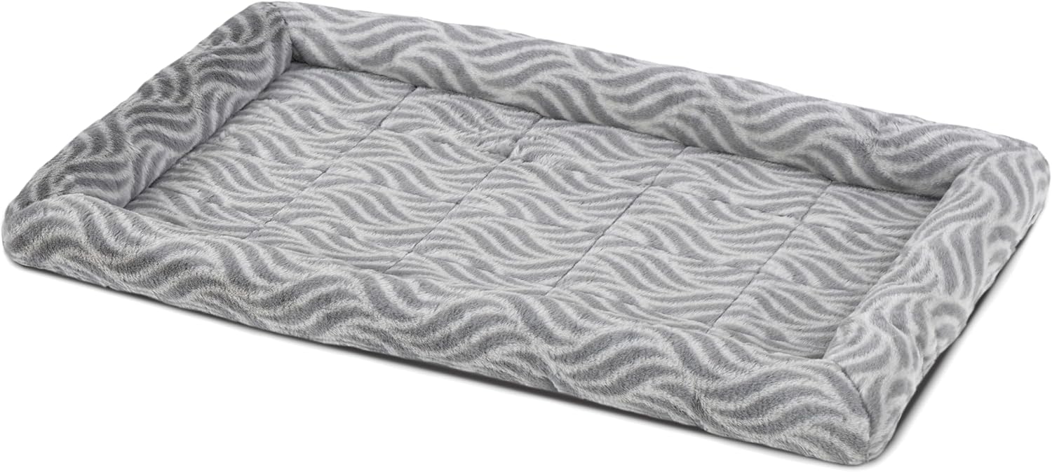 MidWest Homes for Pets QuiteTime Deluxe Wave Bolster Bed for Intermediate Dogs; Easily Machine Wash and Dry; Gray; 36"; 40236-WVGY