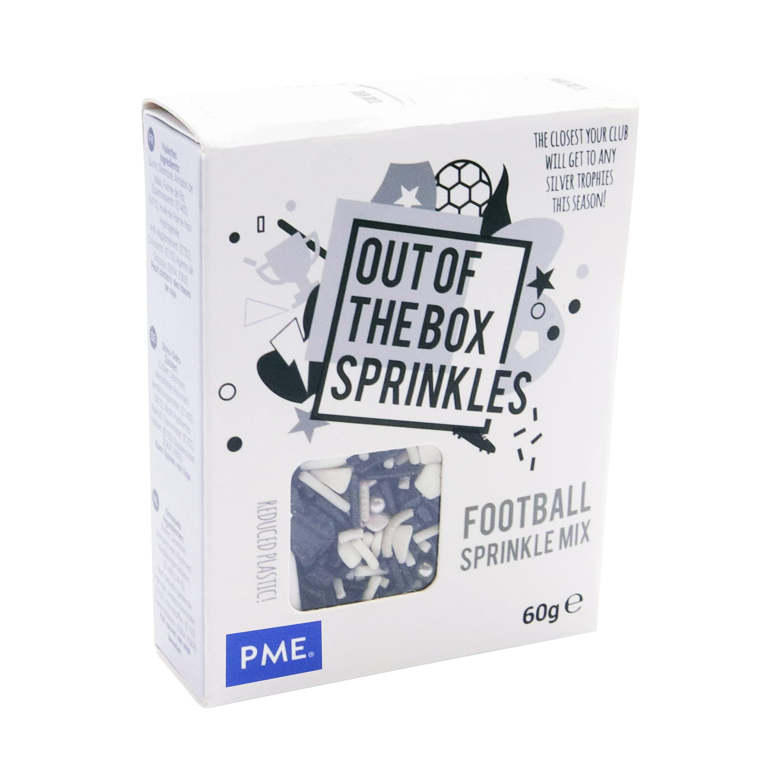 PME Out of the Box Sprinkles Themed Sugar Decorations 60g - Football Mix