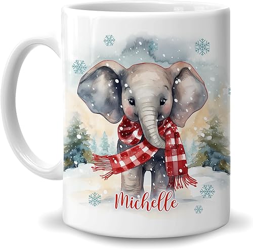Miniatura 1 de Hyturtle Taza de elefante personalizada para niñas, hombres y mujeres, regalos de cumpleaños y Navidad para amantes de los elefantes, regalos de