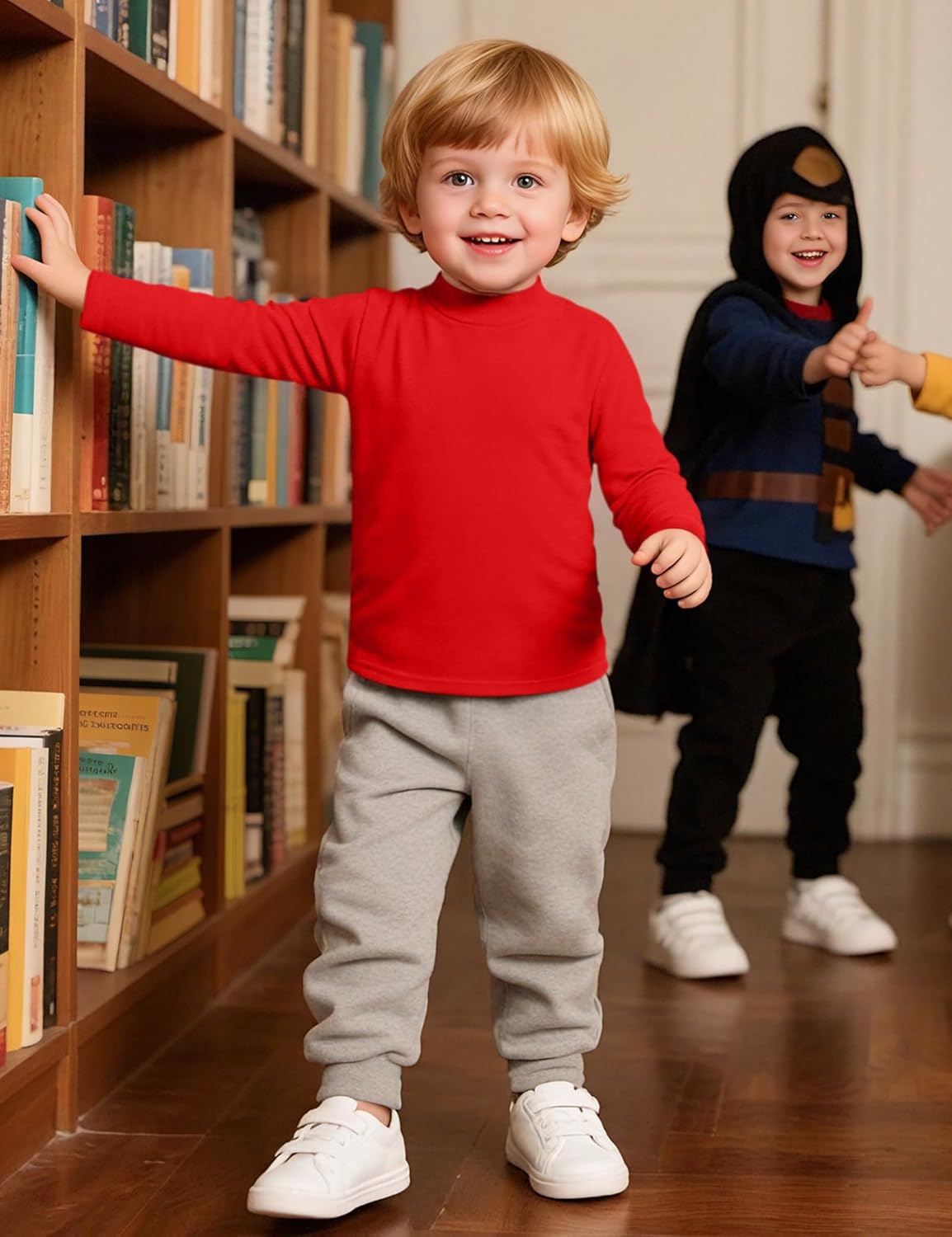 Witwot 3 Pack Toddler Boy Mock Turtleneck Shirts Baby Boys Long Sleeve T-Shirt Soft Cotton Thermal Undershirt Size 18M-5T - Image 2