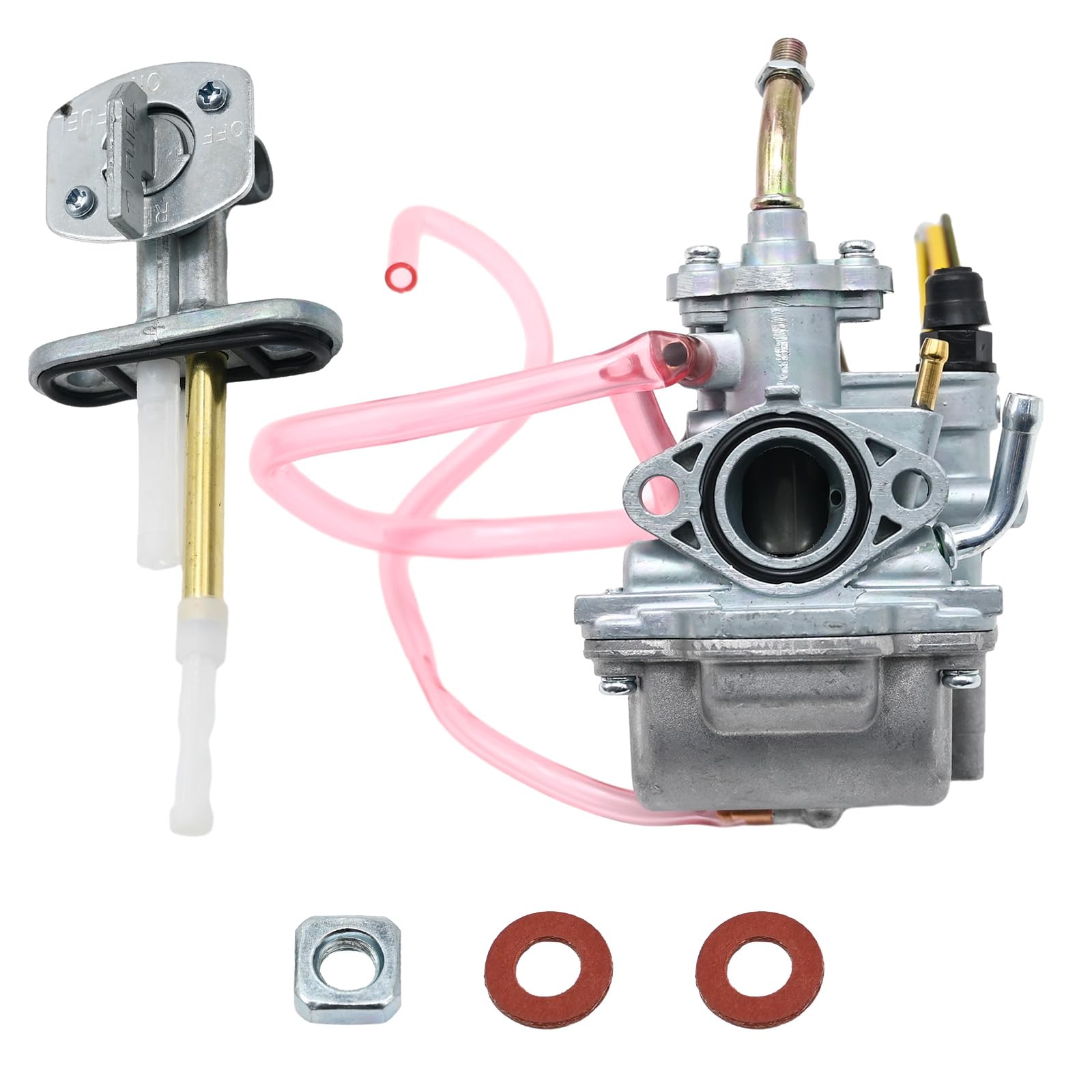 TTR90 Carburetor Replacement for Yamaha TTR 90 2000-2003 TTR90E 2003-2005with Fuel Switch Valve Petcock, Replacement for TTR 90 125 225 230 250, Replaces 5HN-14101-00-00 5HN-14101-10-00