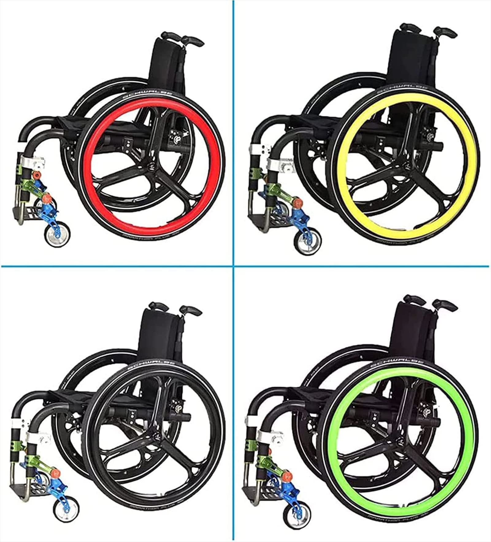 Cubiertas para llantas de empuje de sillas de ruedas Cubiertas de silicona de 22/24 pulgadas para un mejor agarre y tracción Cubierta de rueda trasera de silla de ruedas para ayuda a la movilidad