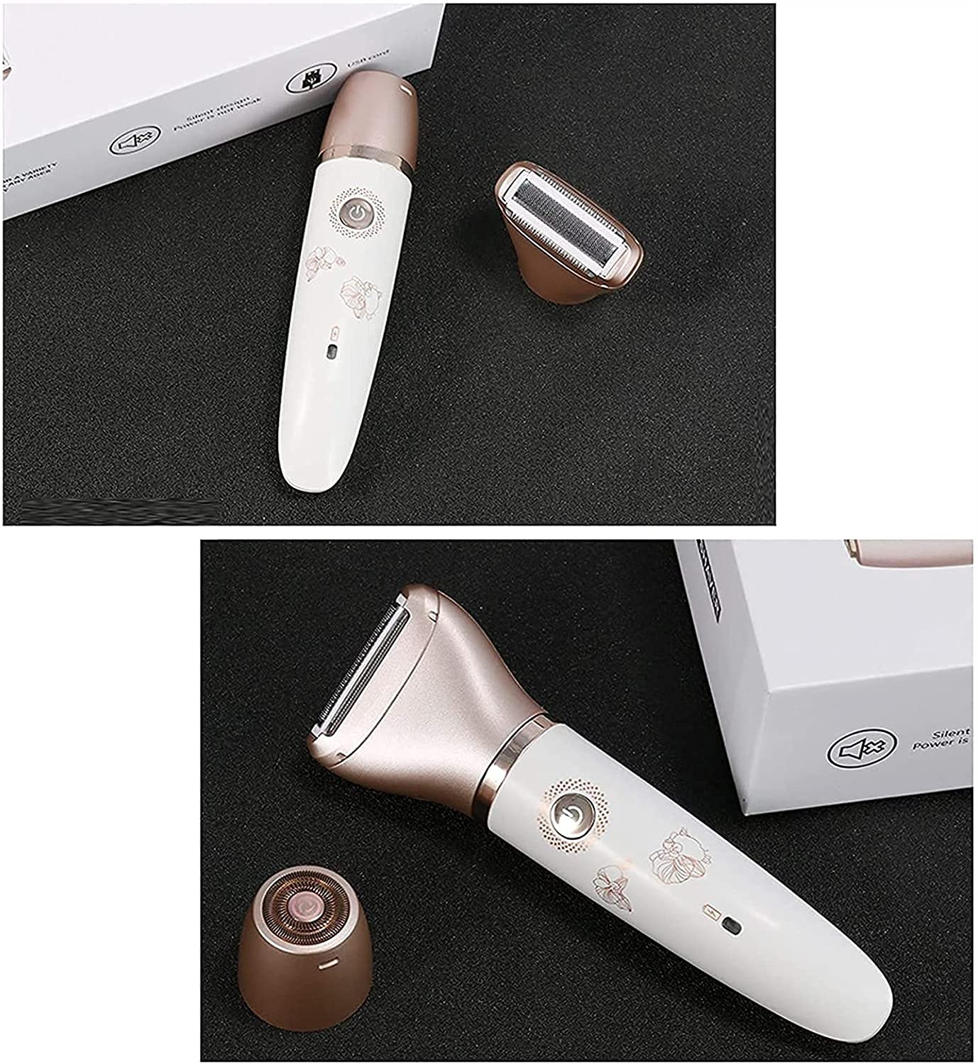 Epilatore da Donna, epilatore Elettrico 2 in 1 Rasoio Elettrico da Donna Rasoio Elettrico Impermeabile, USB