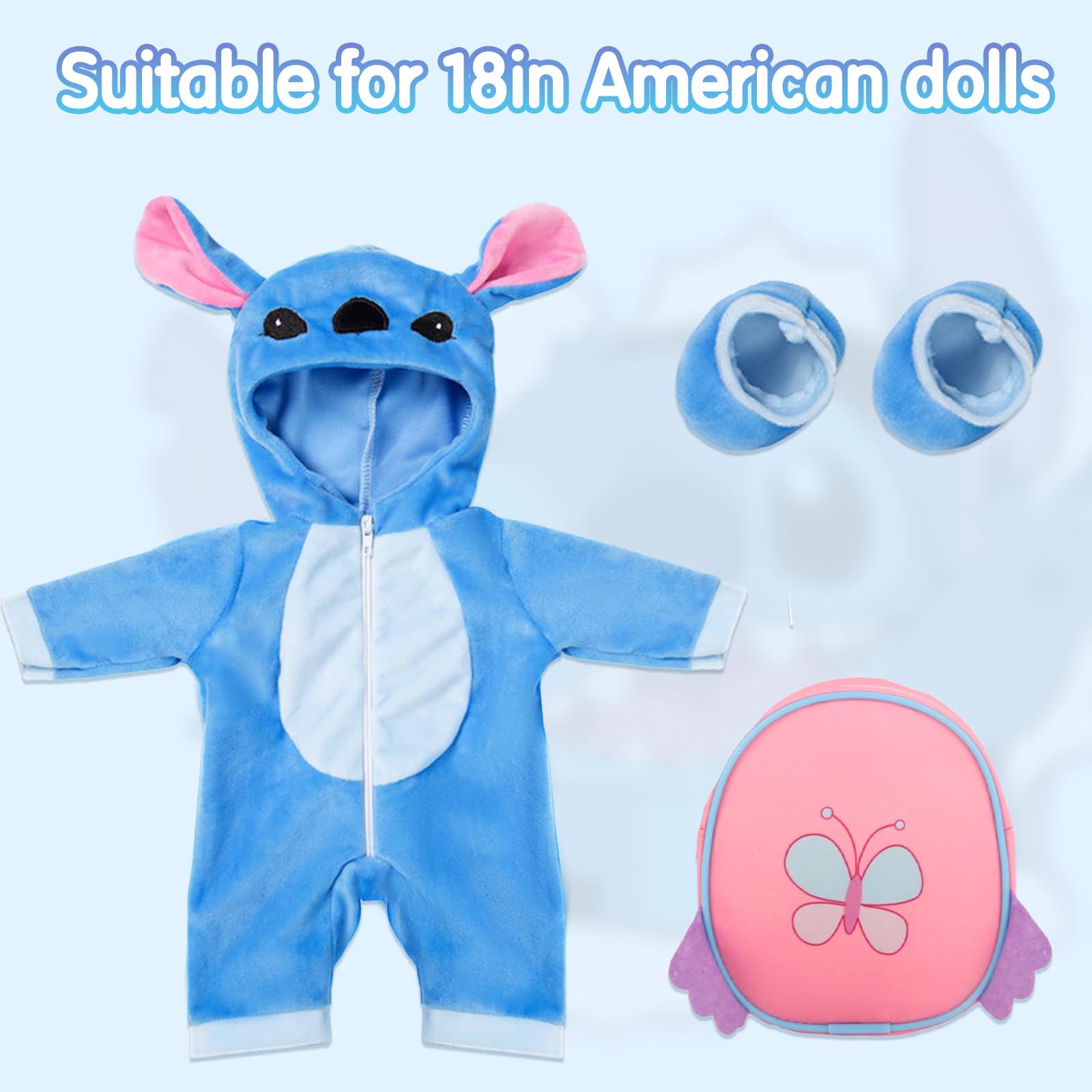Vêtement Poupée Tricot Main – Combinaison Dinosaure Avec Capuche + Chaussettes, Pour 35-45 Cm, Cadeau Enfant