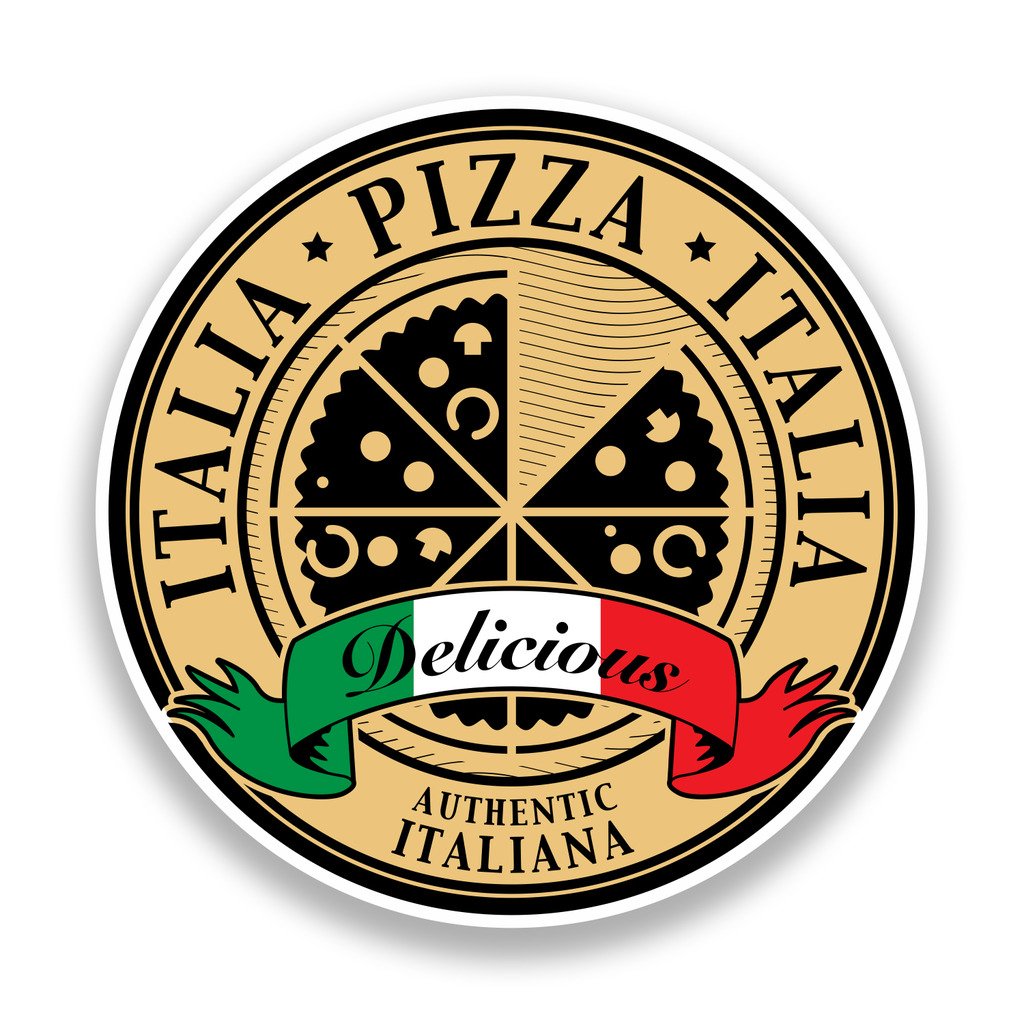 Destinationvinyl Multi 2 X 20Cm/200Mm Authentic Italian Pizza Vinyl Stickers #7193