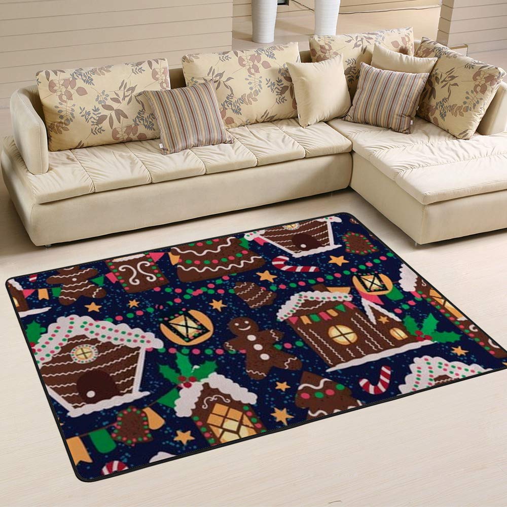 Tapis de Noël pour maison en pain d'épices crée une ambiance magique au salon Ruchen