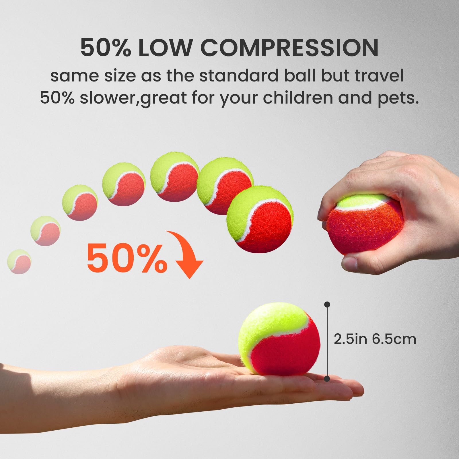 XJBTBA Palline da Tennis, morbide, Elastiche, a Bassa Compressione, Senza Pressione, Strumento per Allenamento in Massa, Colore Arancione, per la Pratica Giovanile all'aperto