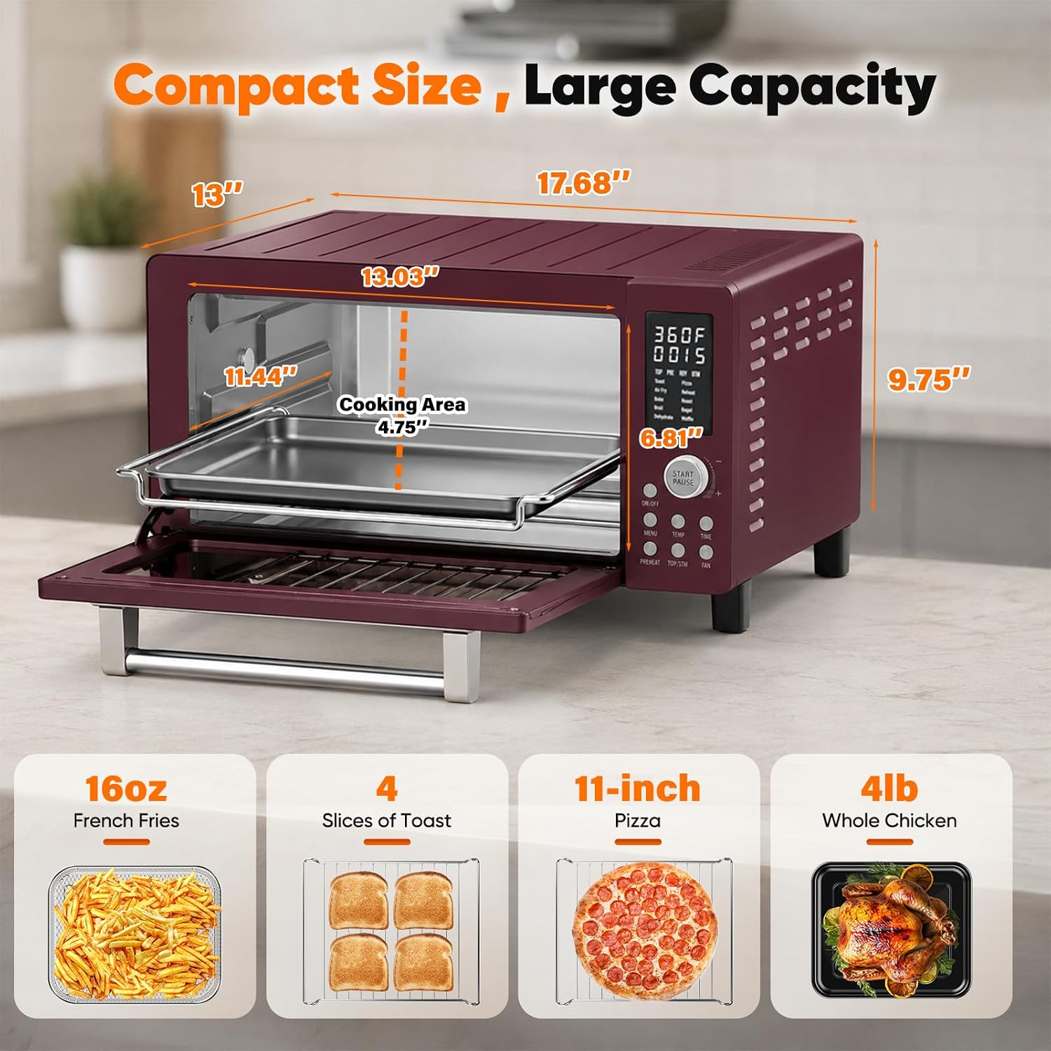Nuwave Bravo Pro Convection Air Fryer Toaster Oven Combo image 2