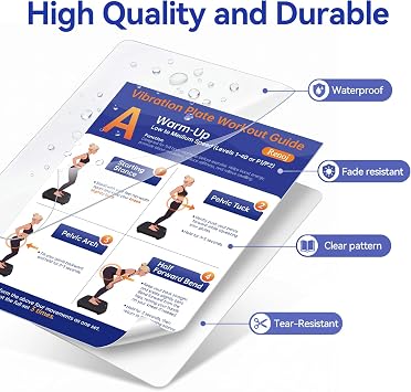 Renoj Vibration Plate Workout Poster - Full-Body Exercises & 30-Day Personalized Plan (3-Day Split Routine) - Beginner to Advanced Fitness Guide for Home Gym Muscle Toning & Weight Loss