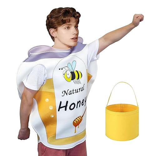 Miniatura 3 de PANMAX Tarro de miel disfraz de Halloween con cubo de fieltro para abejas y apicultores, suministros de apicultura, disfraz de Halloween