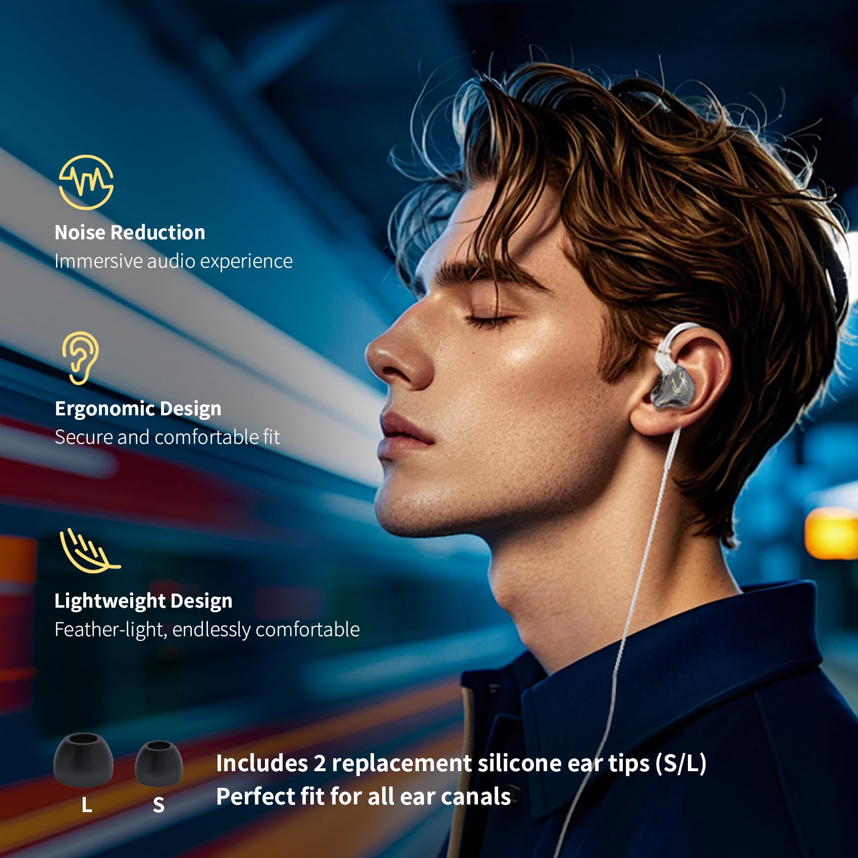 keephifi KBEAR Phoenix IEM, auricolari cablati USB C, doppio foglio di alluminio, doppio magnete DD da 10mm, cuffie DJ con diaframma in PET, monitor in-ear con bassi profondi per il gaming con