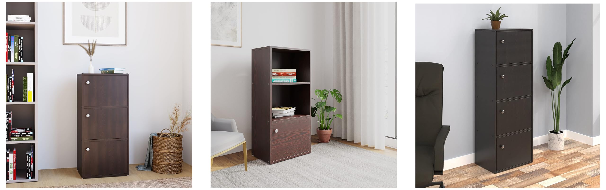 Nilkamal Bookshelf Cary, Material: Engineered Wood, Shelves: 4, Load Per Shelf: 15kg, Finish: Laminated, Assembly: Required with Hardware-image-41