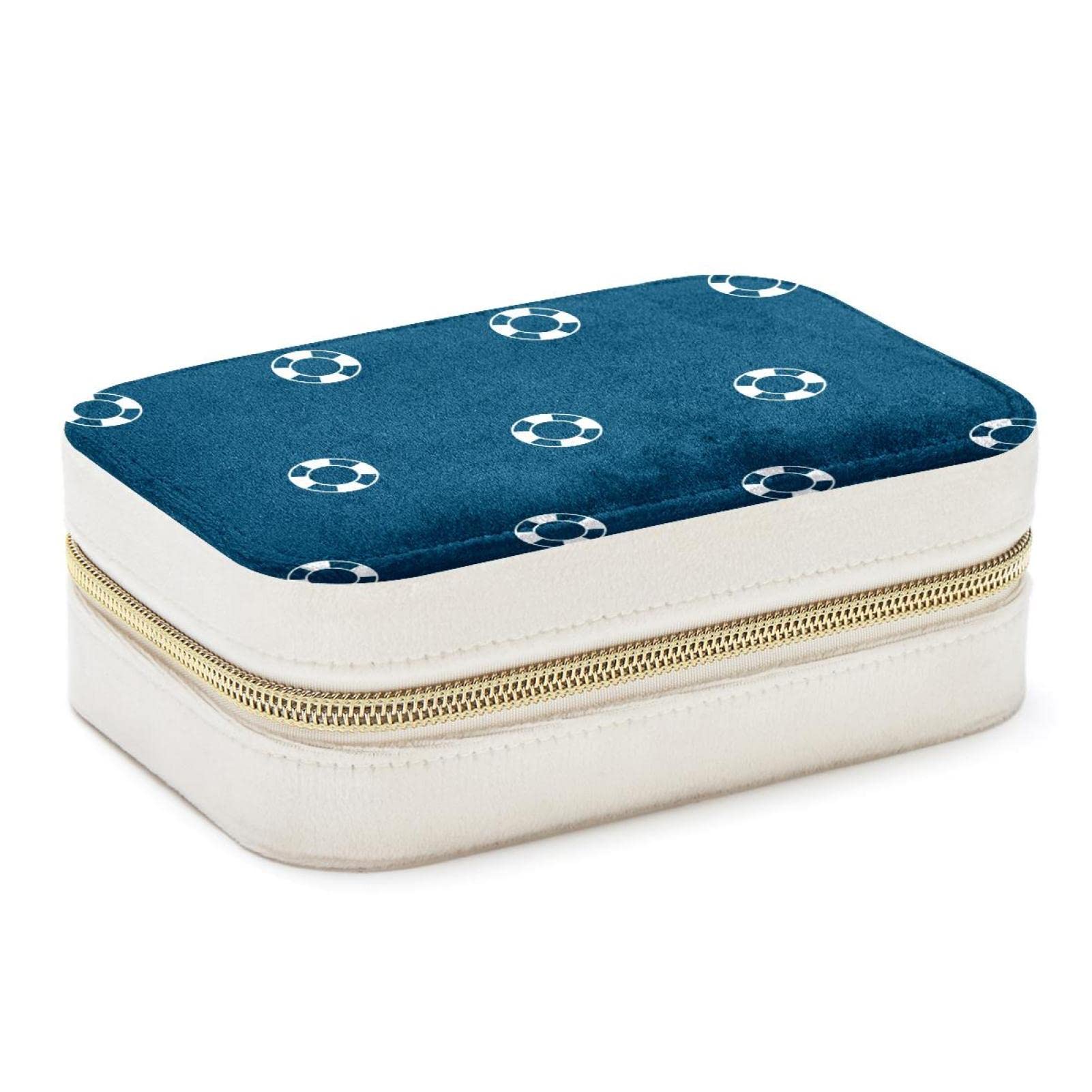 Boîte à bijoux portable pour femmes et filles avec motif anneau de natation unique