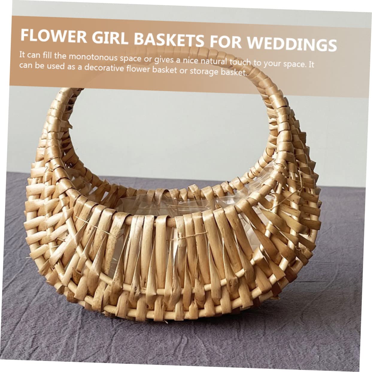 Garneck 3 Stück Geflochtene Blumenarrangement-körbe Weidenkörbchen Mit Griffen Für Hochzeiten Rustikale Blumenmädchen-körbe Weidenkörbe Für Gastgeschenke Dekorative Aufbewahrungskörbe