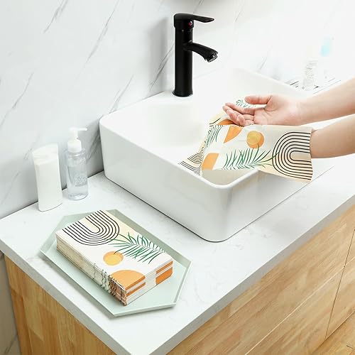 Miniatura 2 de Paquete de 100 servilletas florales desechables de papel de 2 capas decorativas para cena, servilletas de cóctel de flores para baño, inodoro,