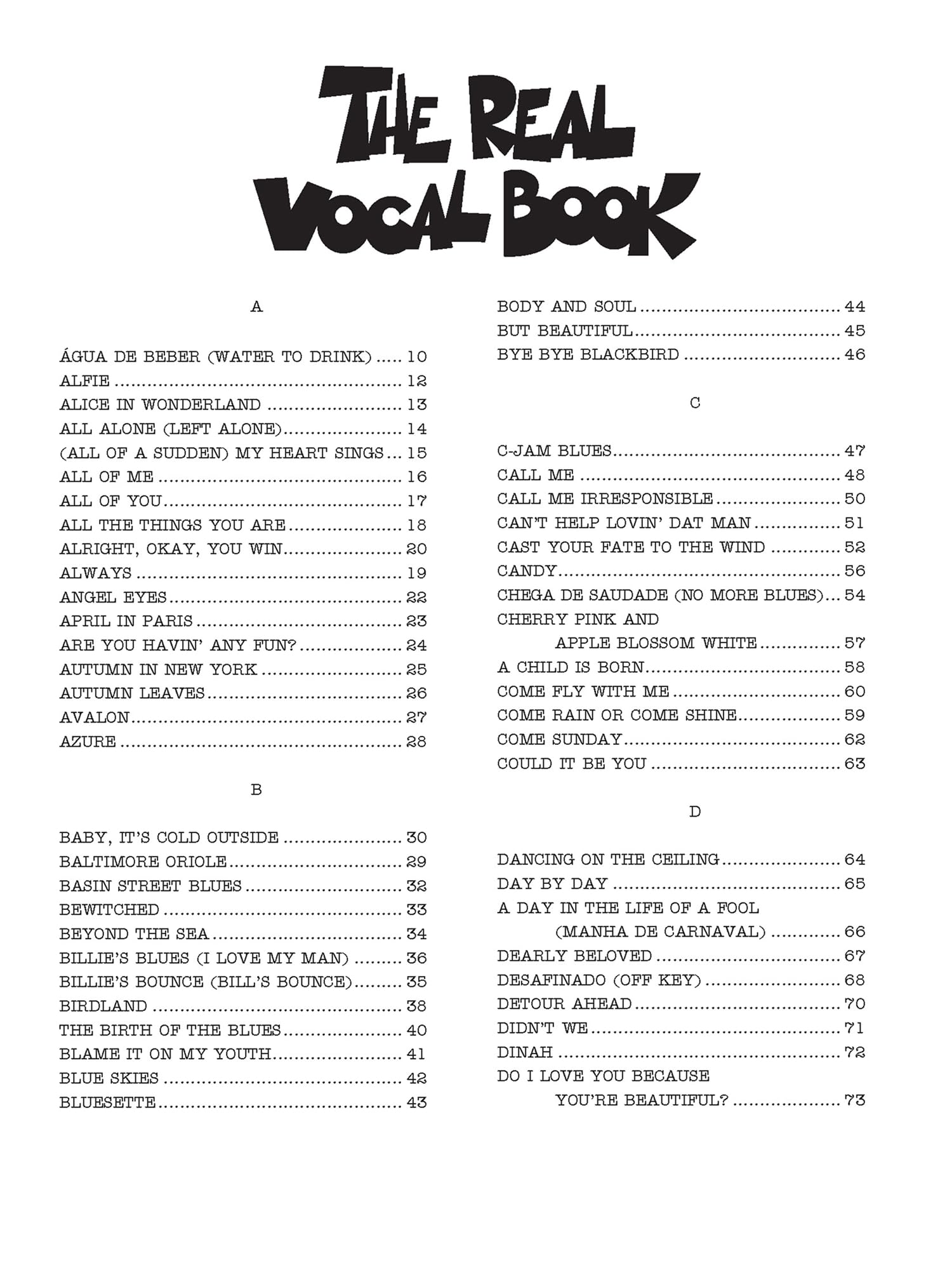 The Real Vocal Book Volume I [Lingua inglese]