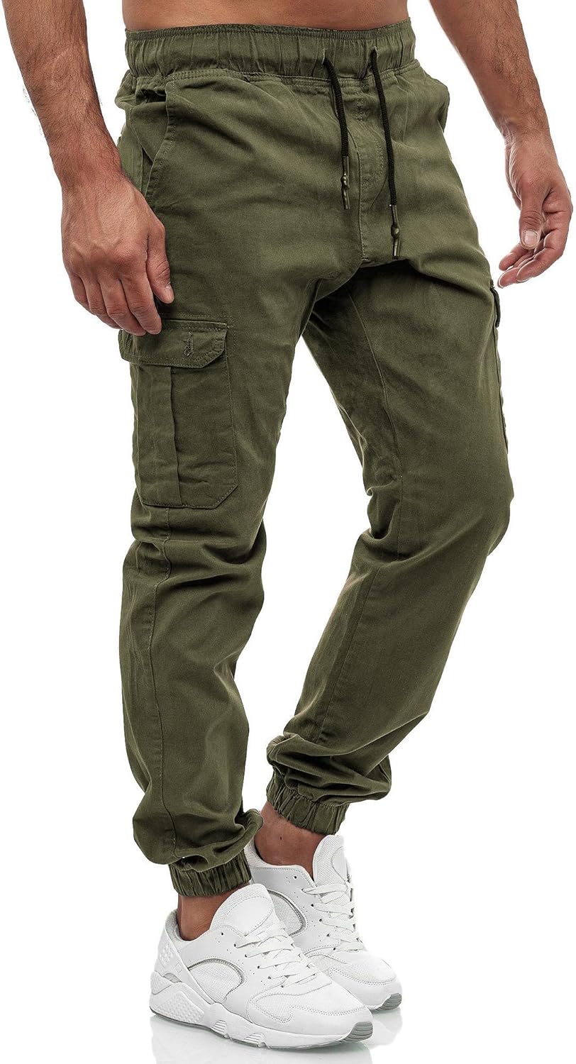WZIKAI Mens Casual Joggers Pants Cotton Drawstring Cargo Pants Fashion Athletic Jogging Sweatpants - Image 2