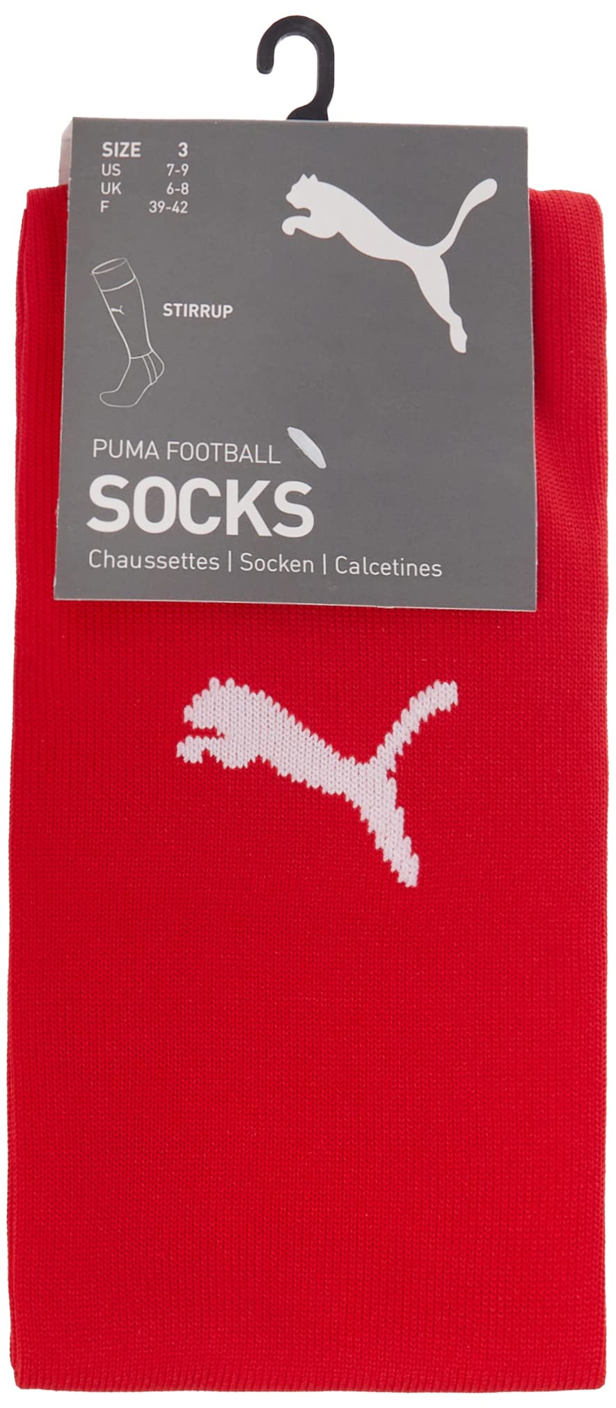 PUMA LIGA Stirrup Core Football Socks - Red/White, Size 1