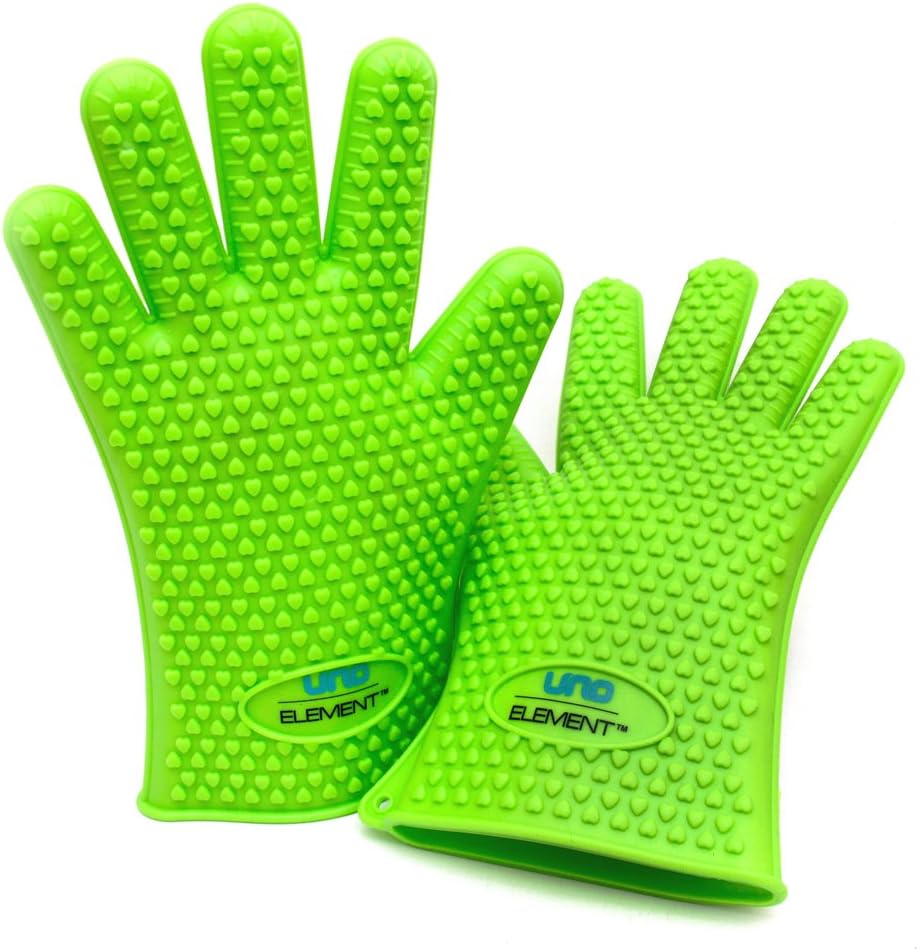 Silicone Barbecue Gloves - Charcoal Grill BBQ Pit Smoker Handle Cooking Gloves - Best Barbeque and Grilling Mitts - High Heat Temperature Resistant Glove - Protect Fingers From Heat - Turn Over BBQ Food Easily and Dishwasher Safe - You Should Not Pay High Price for The Other Same Glove and Quality